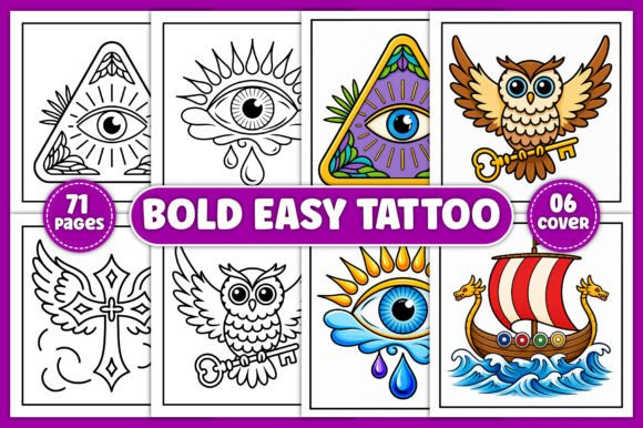 Download Bold and Easy Tattoo Coloring Pages - Premium Resources