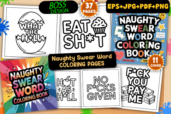 Download ADULT - Naughty Swear Word Coloring Pages - Premium Bundle