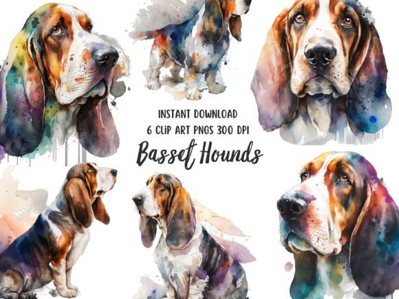 Download Basset Hound Clipart Png Set - Premium Resources